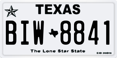 TX license plate BIW8841