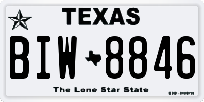 TX license plate BIW8846