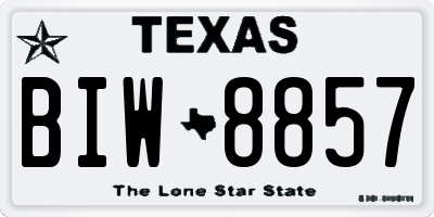 TX license plate BIW8857