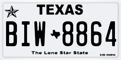 TX license plate BIW8864
