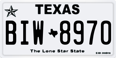 TX license plate BIW8970