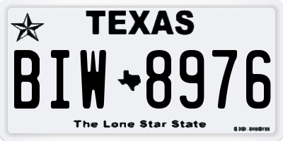 TX license plate BIW8976