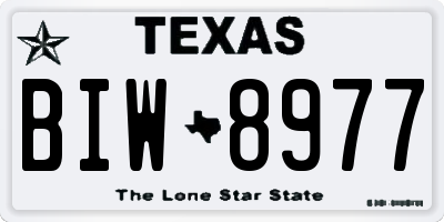TX license plate BIW8977
