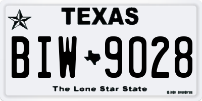 TX license plate BIW9028