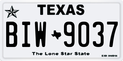 TX license plate BIW9037