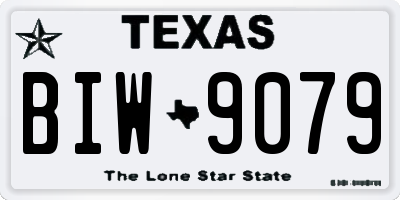 TX license plate BIW9079