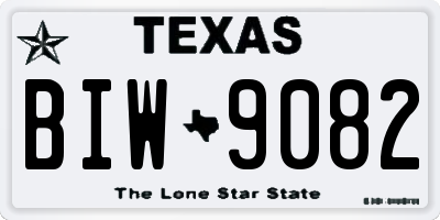 TX license plate BIW9082