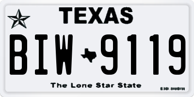 TX license plate BIW9119