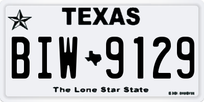 TX license plate BIW9129