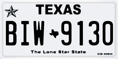 TX license plate BIW9130