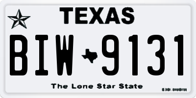 TX license plate BIW9131