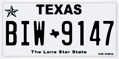 TX license plate BIW9147