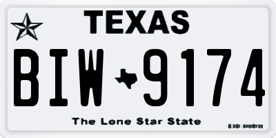 TX license plate BIW9174