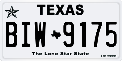 TX license plate BIW9175