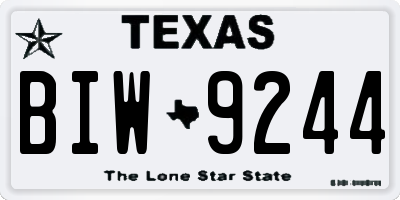 TX license plate BIW9244