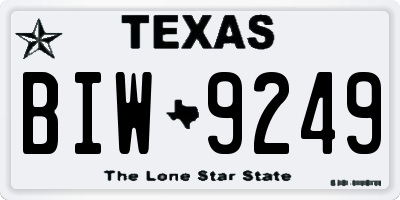 TX license plate BIW9249