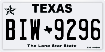 TX license plate BIW9296