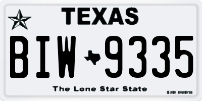 TX license plate BIW9335