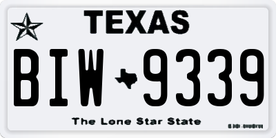 TX license plate BIW9339
