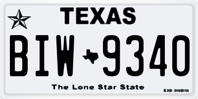 TX license plate BIW9340