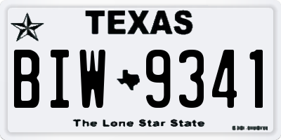 TX license plate BIW9341