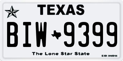 TX license plate BIW9399