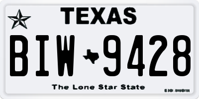TX license plate BIW9428