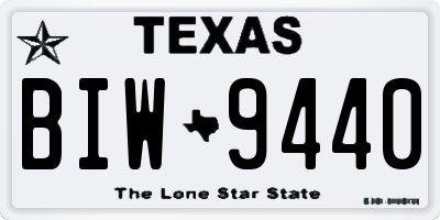 TX license plate BIW9440