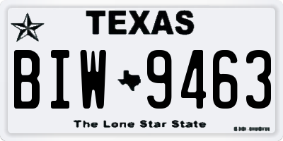 TX license plate BIW9463