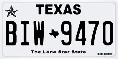 TX license plate BIW9470