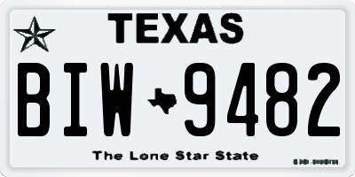 TX license plate BIW9482