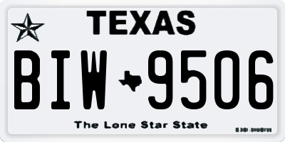 TX license plate BIW9506