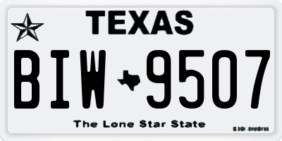 TX license plate BIW9507