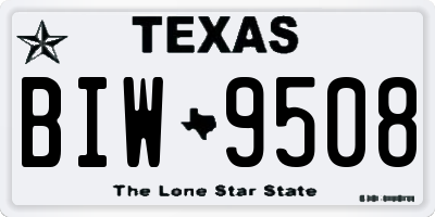 TX license plate BIW9508