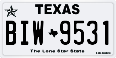 TX license plate BIW9531