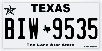 TX license plate BIW9535