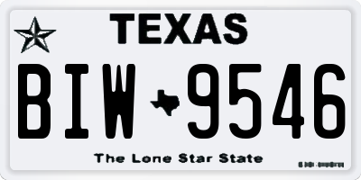 TX license plate BIW9546