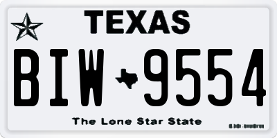 TX license plate BIW9554