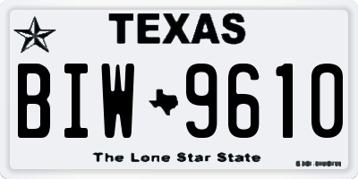 TX license plate BIW9610
