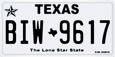 TX license plate BIW9617