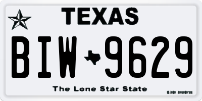 TX license plate BIW9629
