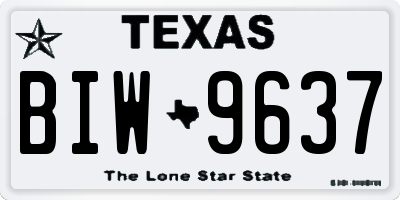 TX license plate BIW9637