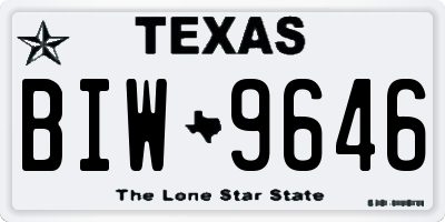 TX license plate BIW9646