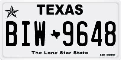 TX license plate BIW9648