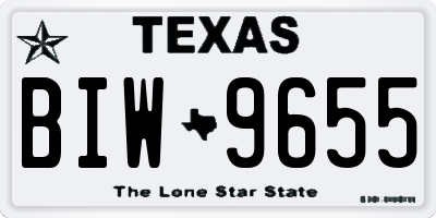 TX license plate BIW9655
