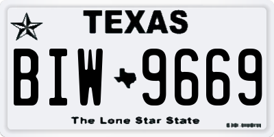 TX license plate BIW9669