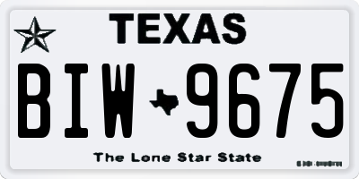 TX license plate BIW9675