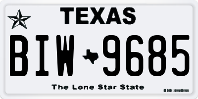 TX license plate BIW9685