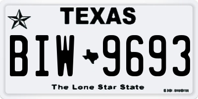TX license plate BIW9693
