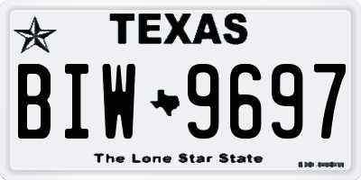 TX license plate BIW9697